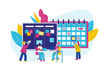 Agile project management process. Communication, teamwork, business process.