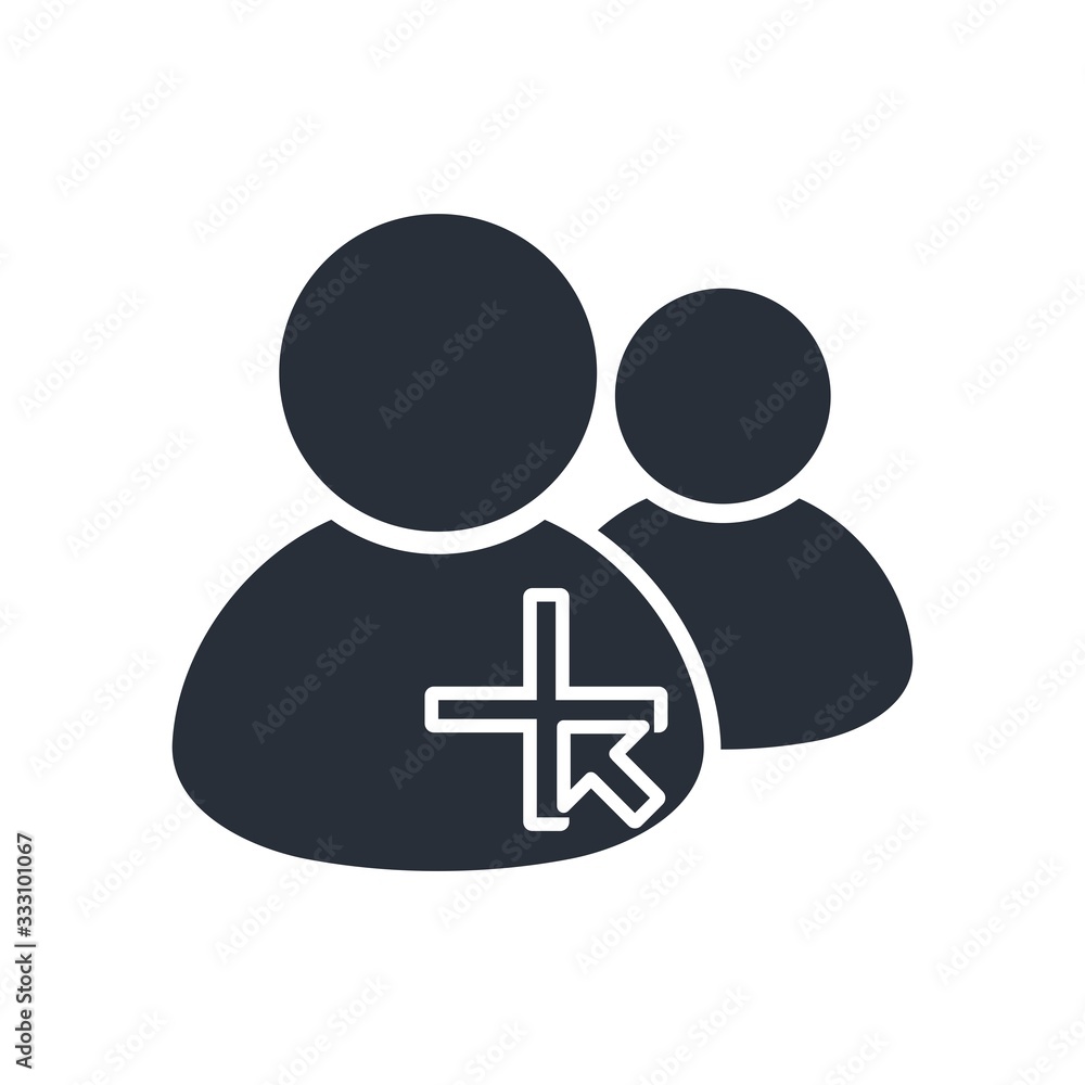 Poster to create a group. add partners. vector icon isolated on white background.