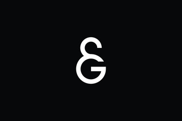 Minimal elegant monogram art logo. Outstanding professional trendy awesome artistic SG GS initial based Alphabet icon logo. Premium Business logo White color on black background
