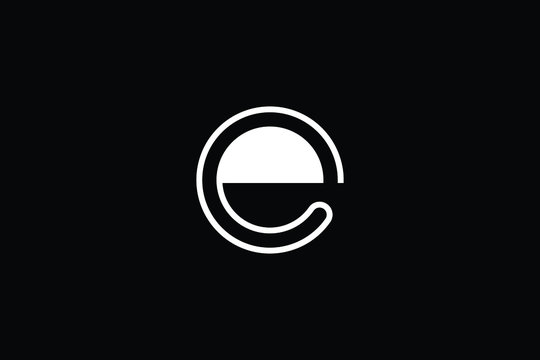 Minimal elegant monogram art logo. Outstanding professional trendy awesome artistic CE EC initial based Alphabet icon logo. Premium Business logo White color on black background