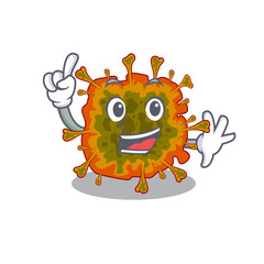 One Finger duvinacovirus in mascot cartoon character style