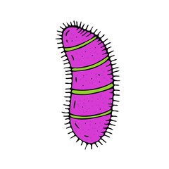 vector isolated element, purple bacterium without background in cartoon style