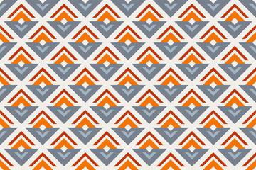 Geometric seamless retro pattern, abstract sprout or flower. Stock illustration for web, print, background and wallpaper, scrapbooking and wrapping paper.