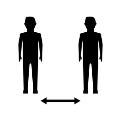 Social distancing icon isolated on white background. Keep distance sign. Coronavirus. Social Distancing and Self Quarantine.