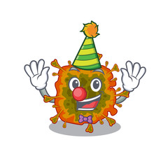 Cute and Funny Clown duvinacovirus cartoon character mascot style