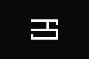 Minimal elegant monogram art logo. Outstanding professional trendy awesome artistic BS SB initial based Alphabet icon logo. Premium Business logo White color on black background