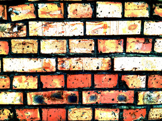 Brick stone wall red and ginger  background 