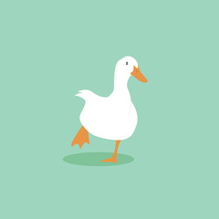 Cartoon goose. Cute Cartoon goose, Vector illustration on a white background. Drawing for children.