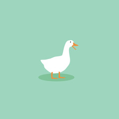 Cartoon goose. Cute Cartoon goose, Vector illustration on a white background. Drawing for children.