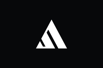 Minimal elegant monogram art logo. Outstanding professional trendy awesome artistic S AS SA initial based Alphabet icon logo. Premium Business logo White color on black background