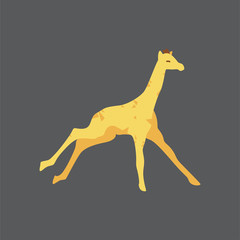 Cartoon giraffe. Cute Cartoon giraffe, Vector illustration on a gray background. Drawing for children.