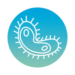 infected cell with covid19 block style icon