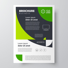 Flyer  circles template cover green color