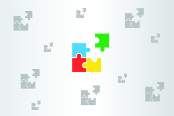Puzzle icon set, management icon design