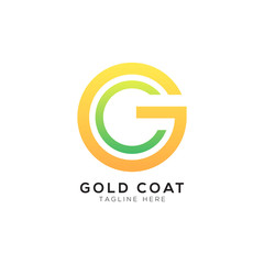 Letter G and C Logo With Golden and Green Color