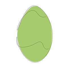 Easter egg green on white background. Vector illustration.