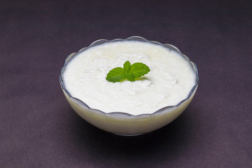 yogurt is good for health with black background