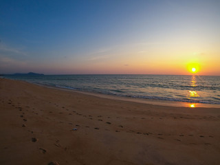 Fototapeta na wymiar beautiful sunset at Sai Keaw Beach-Phuket
