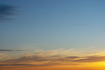 Orange sunrise. Soft gradient from orange to blue.