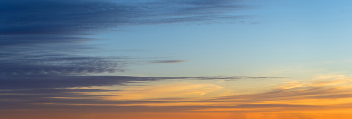 Fototapeta na wymiar Orange sunrise. Soft gradient from orange to blue.