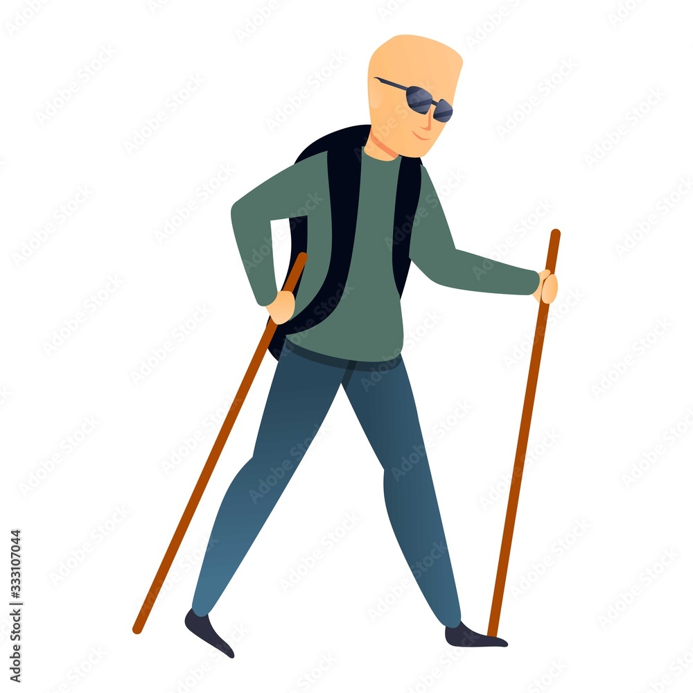 Poster nordic walking sticks icon. cartoon of nordic walking sticks vector icon for web design isolated on 