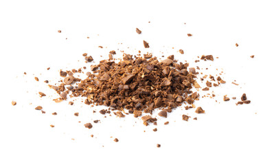 coffee powder on white background