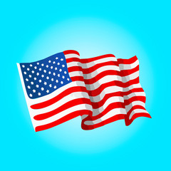 Illustration of the American flag on a blue
