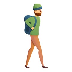 Mountain tourist icon. Cartoon of mountain tourist vector icon for web design isolated on white background