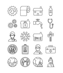 bundle of covid19 set icons