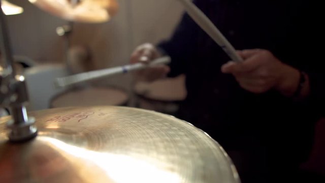 Playing Drums Cymbal Hit Musical