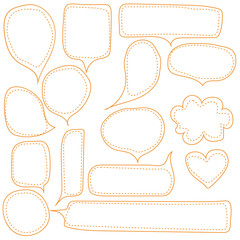 speech bubbles doodle set with accentuation