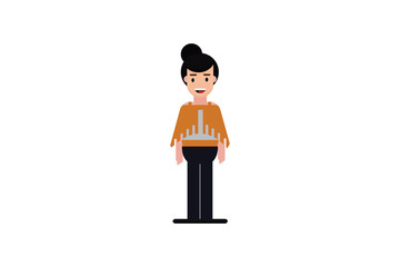 Character in flat design style isolated. Flat character cartoon vector illustration.