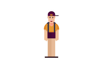 Character in flat design style isolated. Flat character cartoon vector illustration.