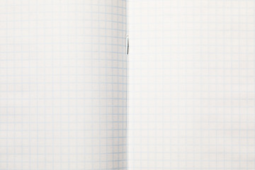 Opened white squared exercise book texture background