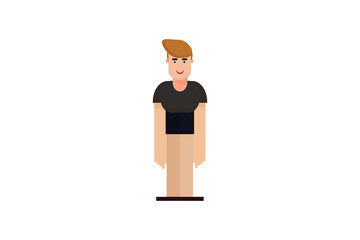 Character in flat design style isolated. Flat character cartoon vector illustration.