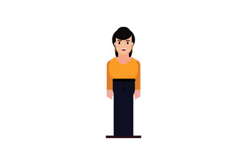 Character in flat design style isolated. Flat character cartoon vector illustration.