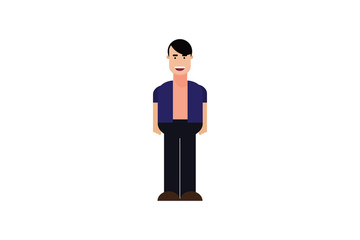 Character in flat design style isolated. Flat character cartoon vector illustration.