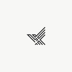 logo letter V abstract bird with unique design