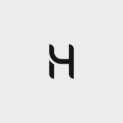 letter H logo and number 4 with a simple design