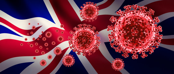 Coronaviren vor UK - Flagge - Union Jack