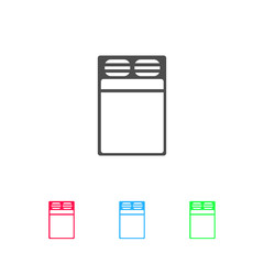 Linen bed icon flat.