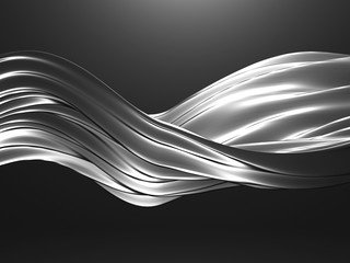 Metallic abstract wavy liquid background