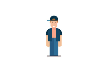 Character in flat design style isolated. Flat character cartoon vector illustration.