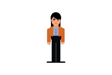Character in flat design style isolated. Flat character cartoon vector illustration.