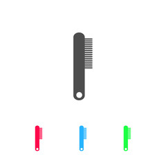 Cosmetic comb icon flat.