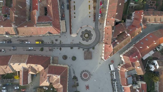 Aerial video of beautiful Koszeg, Hungary