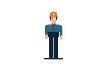 Character in flat design style isolated. Flat character cartoon vector illustration.