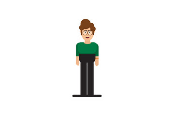 Character in flat design style isolated. Flat character cartoon vector illustration.