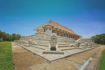 Obraz premium Independence Commemoration Hall In Colombo, Sri Lanka. That Hall Built For Commemoration Of The Independence Of Sri Lanka From The British Rule (With The Computer Color Effects)