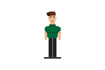 Character in flat design style isolated. Flat character cartoon vector illustration.